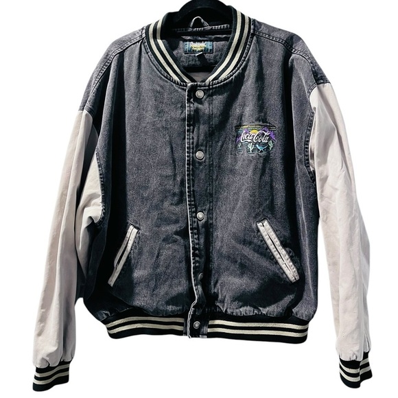 Dunbrooke Distinctive Coca Cola Vintage 90s Embroidered Bomber Jacket Size XL - Picture 1 of 8